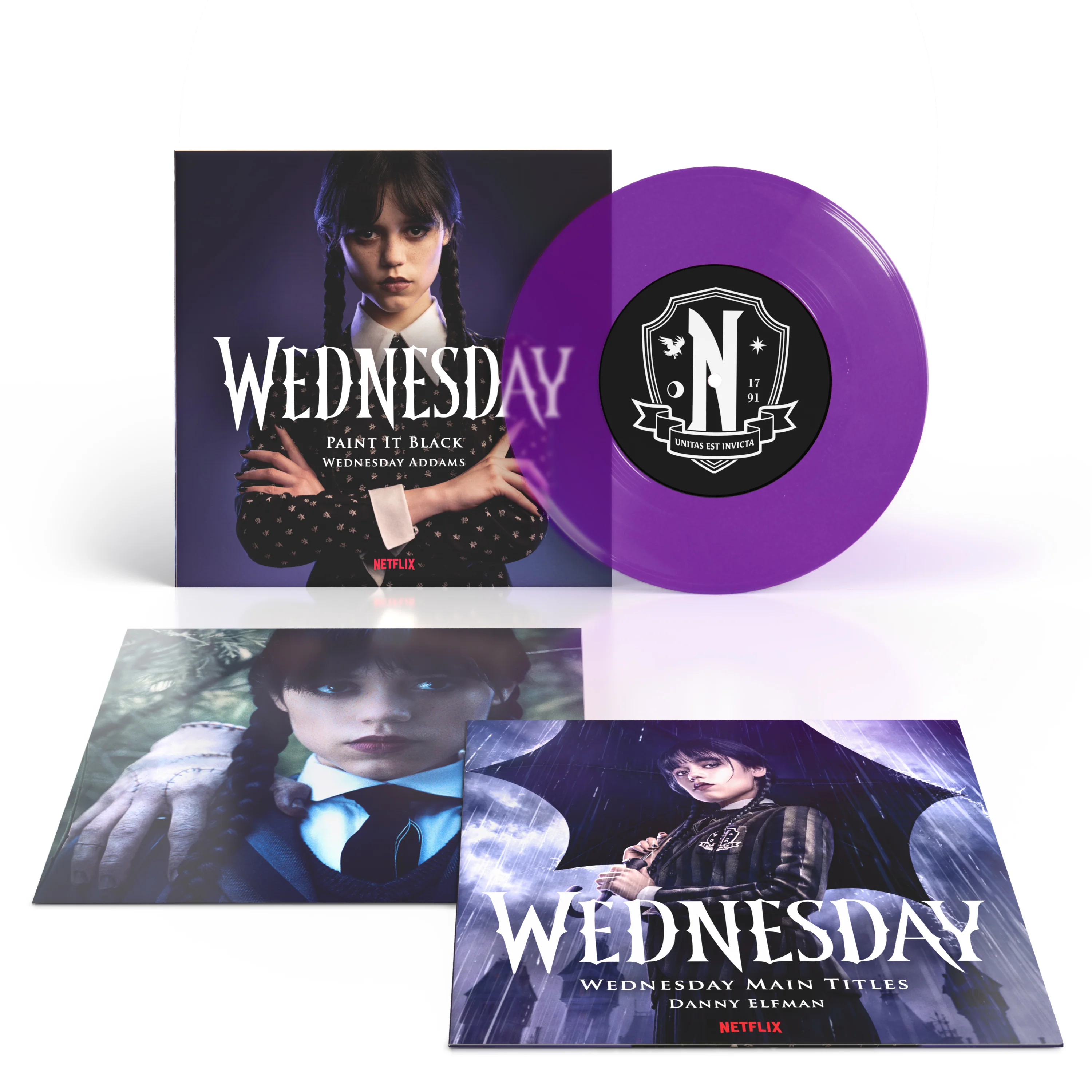 Paint It Black/Wednesday Main Theme 7" - 'Transparent Purple Vinyl' - Danny Elfman - Image 2